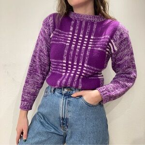 Vintage Purple Plaid Sweater